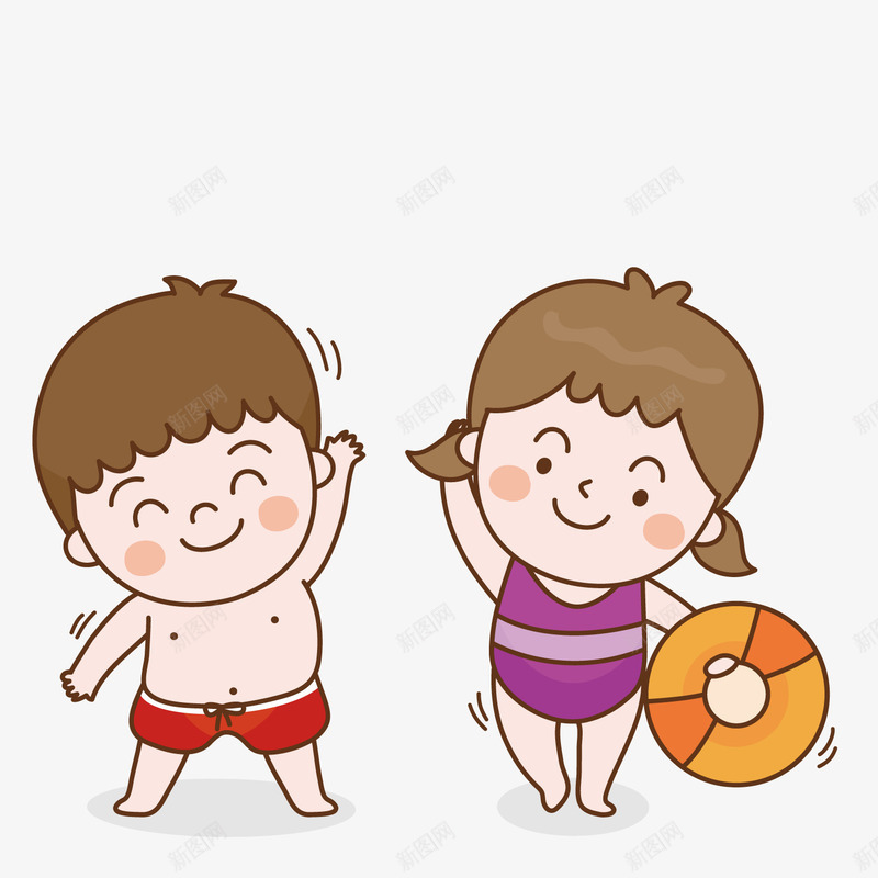 拿着救生圈的孩子png免抠素材_新图网 https://ixintu.com 孩子 救生圈 游泳