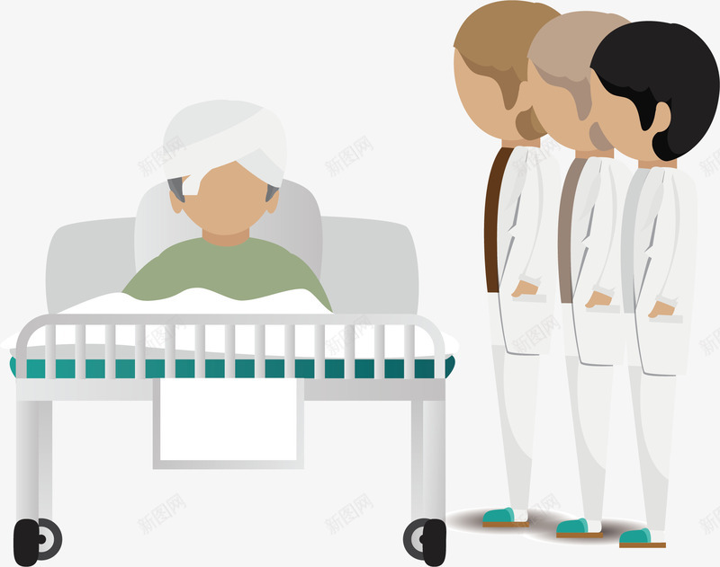医生查看病床png免抠素材_新图网 https://ixintu.com 中国医生 动漫医生 医生人物 医生卡通 医生头像 医生插画 医生查看病床 医生矢量