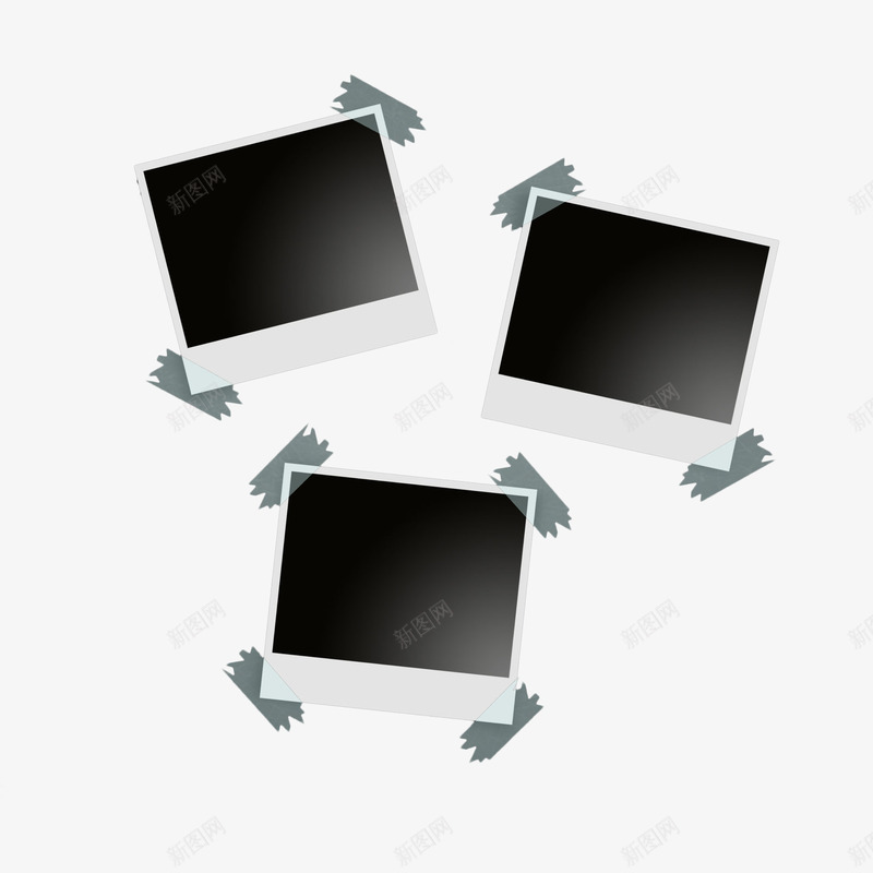 手绘黑白拍立得相片纸png免抠素材_新图网 https://ixintu.com 几何手绘 填色练习 拍立得 照片 相框 相片纸 胶片相框 胶片边框 胶纸 边框