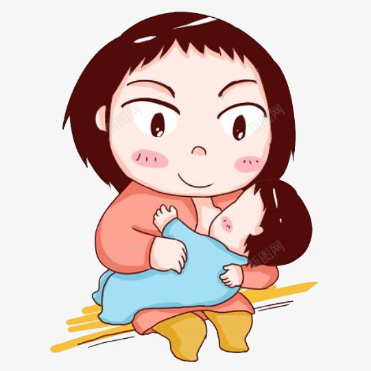 卡通宝宝吃母乳png免抠素材_新图网 https://ixintu.com 亲子 卡通 吃奶 喂奶 宝宝 宝宝吃奶 母乳 母婴