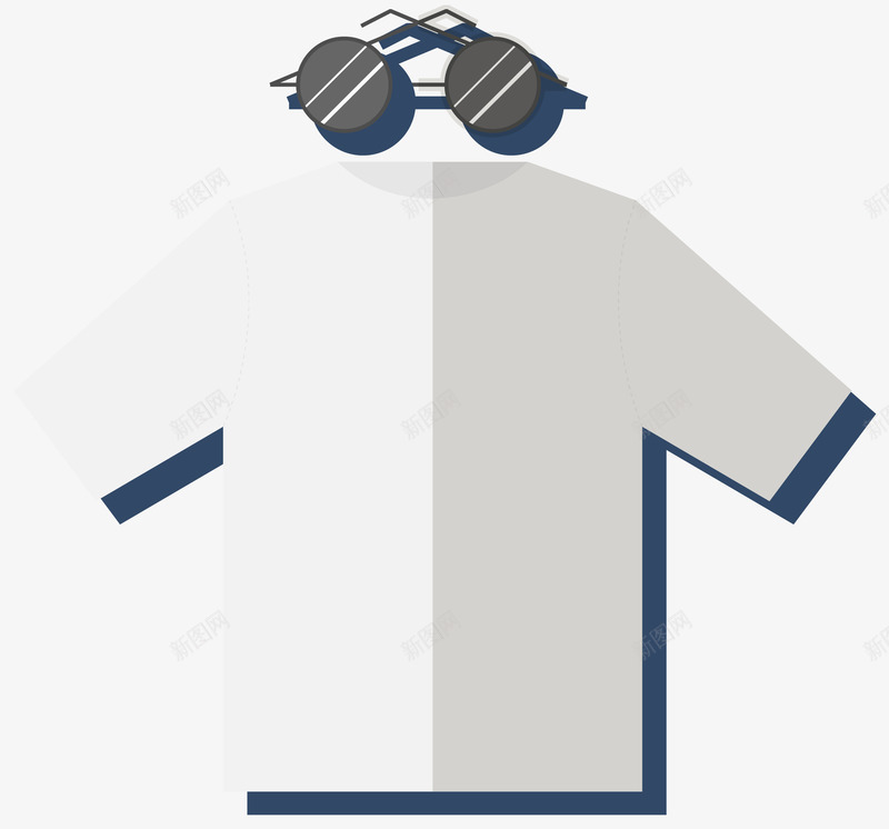 男士休闲T恤眼镜png免抠素材_新图网 https://ixintu.com 上衣 休闲T恤 男士 男装 眼镜