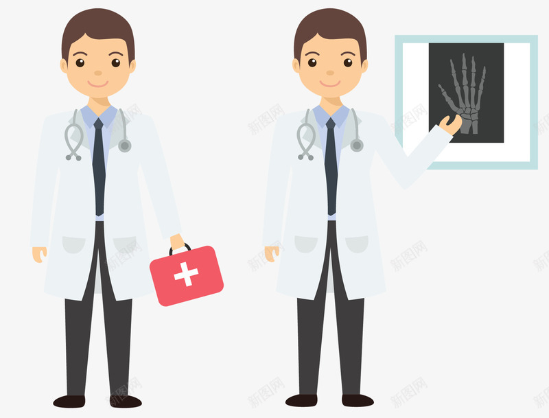 卡通男医生png免抠素材_新图网 https://ixintu.com 人物 健康 医疗 医院 卡通医护 卡通男医生 卫生 女医生 病理检查