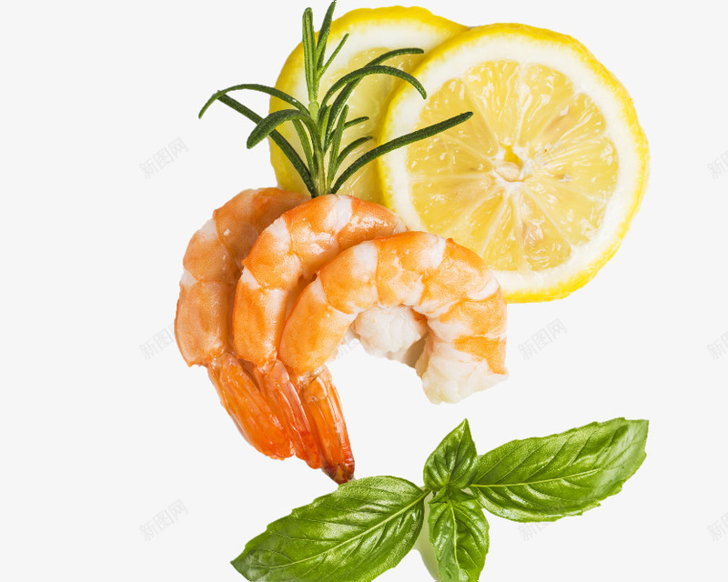 清新酸甜美食红虾仁图png免抠素材_新图网 https://ixintu.com 柠檬香草 海鲜 白灼虾仁 红虾仁 美味虾仁 虾仁