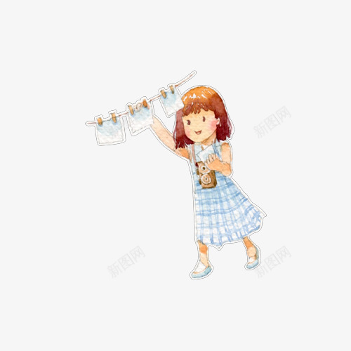 贴照片的小女孩png免抠素材_新图网 https://ixintu.com PNG素材 小女孩 手绘 照片