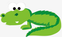 绿色卡通鳄鱼矢量图素材