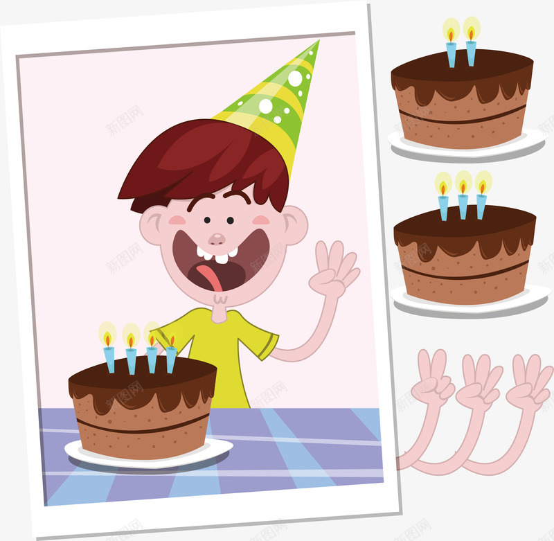 生日派对留念照片png免抠素材_新图网 https://ixintu.com 巧克力蛋糕 派对纪念照片 生日派对 生日留念 矢量png 纪念照片