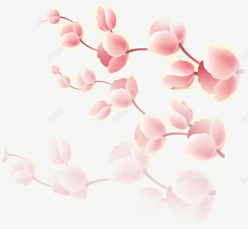 粉色花枝元素png免抠素材_新图网 https://ixintu.com 元素 粉色 花枝