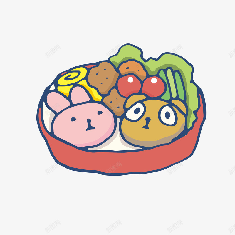 卡通动物便当矢量图eps免抠素材_新图网 https://ixintu.com 便当 卡通 卡通便当 可爱便当 头像 头像便当 矢量图
