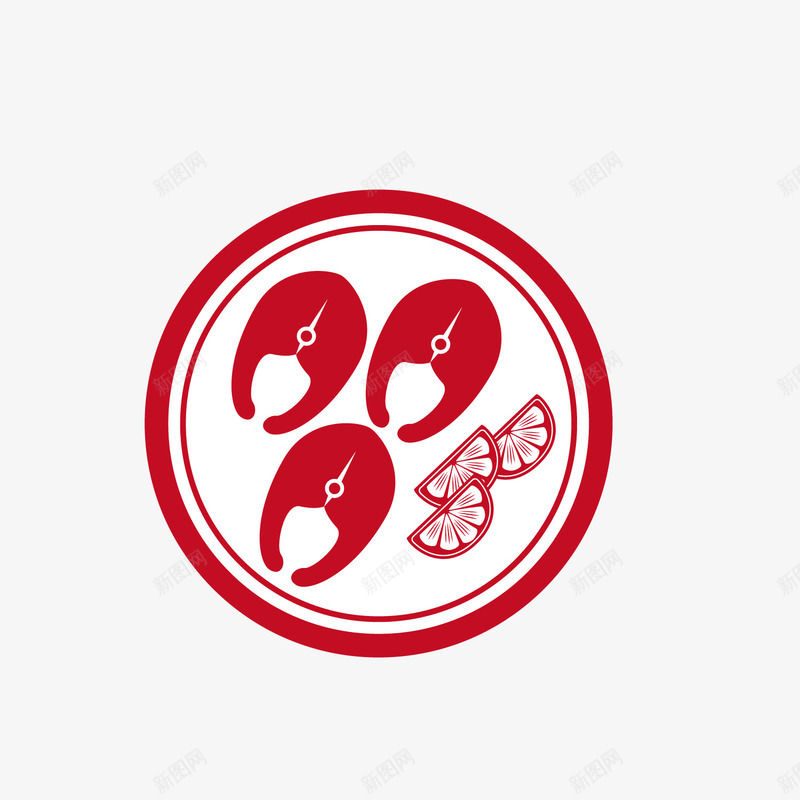 红色生鱼片寿司png免抠素材_新图网 https://ixintu.com 卡通生鱼片 寿司 柠檬 红色 背景装饰 食物