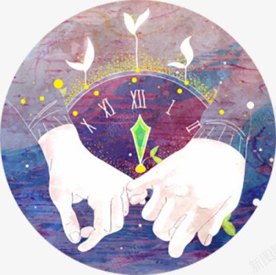 两指相扣png免抠素材_新图网 https://ixintu.com 亲情 卡通 友情 手拉手 手指相扣 手绘 时钟 爱情 装饰