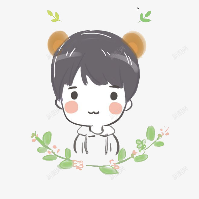 卡通男生呆萌头像png免抠素材_新图网 https://ixintu.com 卡通 呆萌 头像 彩色 手绘 水彩 男生 装饰