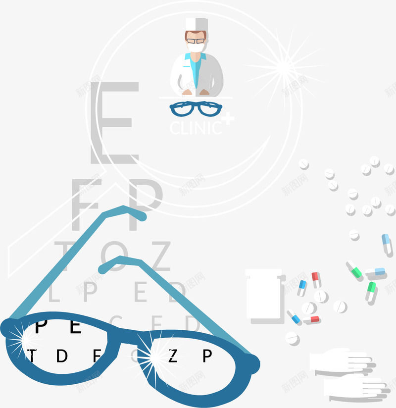 眼科医疗png免抠素材_新图网 https://ixintu.com 医生 医疗 医院 眼科 视力