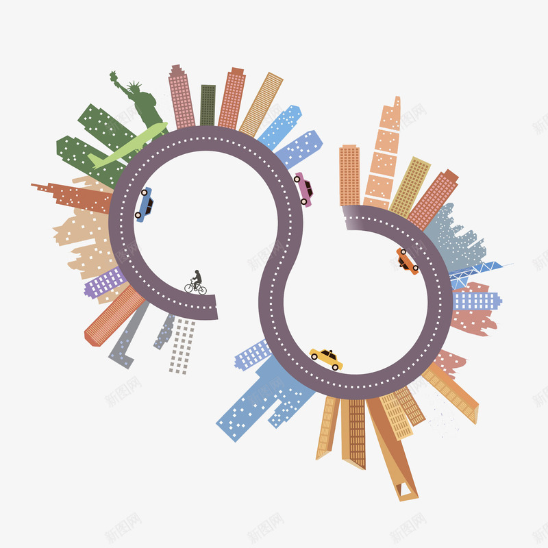 连在一起的世界png免抠素材_新图网 https://ixintu.com 世界各国 交通方便 关系密切 友好 现代 科技