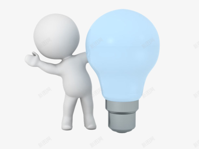 蓝色立体电器卡通人物扶着灯泡产png免抠素材_新图网 https://ixintu.com 免扣 免费下载 发亮 发明家 名人 灯 灯光 灯泡 爱迪生灯泡 电灯 立体装饰灯 蓝色立体电器卡通人物扶着灯泡产品实物免费下载 黑暗