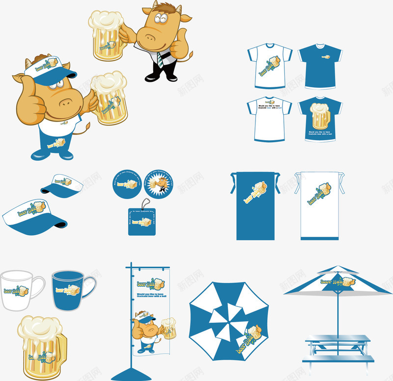 竖拇指的小牛png免抠素材_新图网 https://ixintu.com T恤 免费矢量下载 插画 旗帜 竖拇指的小牛 衣服
