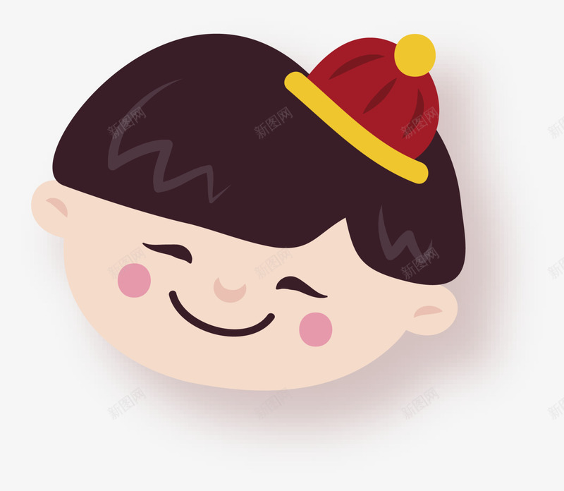 春节可爱小朋友头像png免抠素材_新图网 https://ixintu.com 可爱小朋友 小朋友头像 开心 新年小朋友 春节小朋友 红色帽子