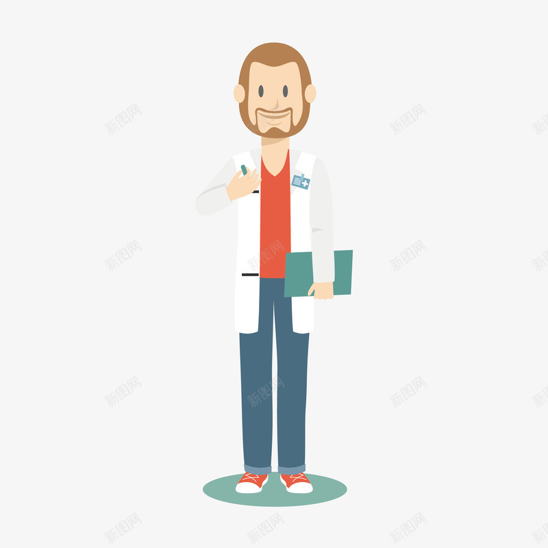 可爱扁平化人物矢量图eps免抠素材_新图网 https://ixintu.com 人物 医生 医疗 医院 卡通 可爱 图案 小清新 形象 扁平化 简约 职业 装饰 矢量图