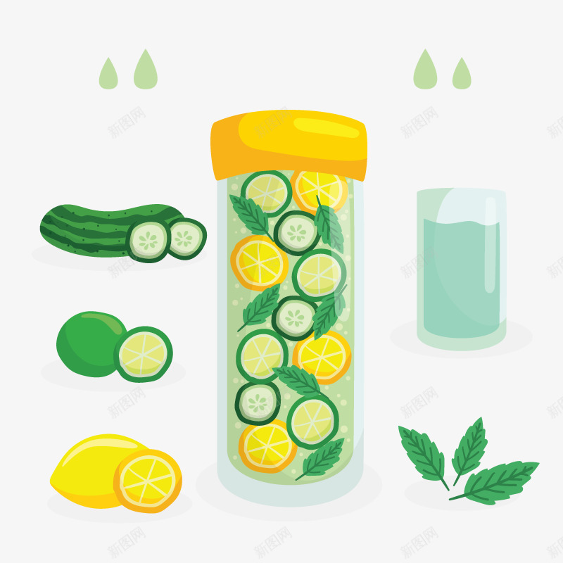 柠檬薄荷水png免抠素材_新图网 https://ixintu.com 菜谱 高清