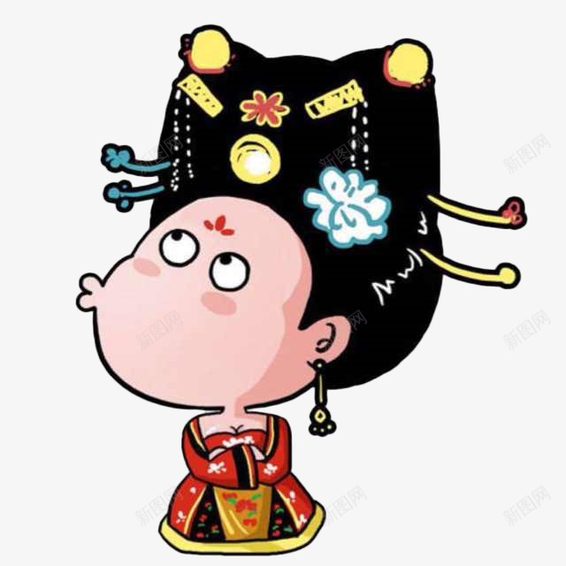 卡通撅嘴的贵妃png免抠素材_新图网 https://ixintu.com 卡通 可爱 嘟嘴 头像 搞笑 撅嘴 萌萌哒 贵妃