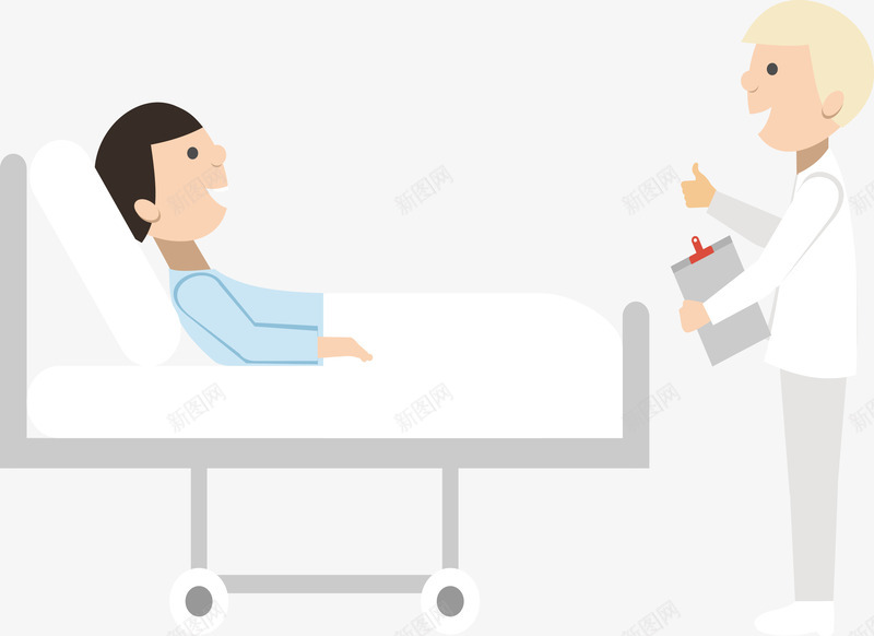 查病房png免抠素材_新图网 https://ixintu.com 医生 医院 检查 病人 病房