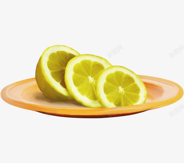 装一盘柠檬的橙色餐盘png免抠素材_新图网 https://ixintu.com 柠檬 瓷盘 盘子 西式餐盘 西餐盘 餐具 餐盘