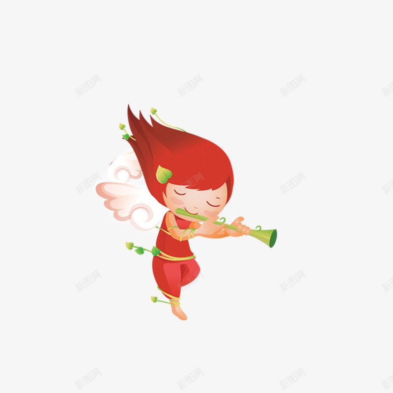 吹笛子的小孩图案png免抠素材_新图网 https://ixintu.com 吹笛子 小孩 节日气氛 装饰图案