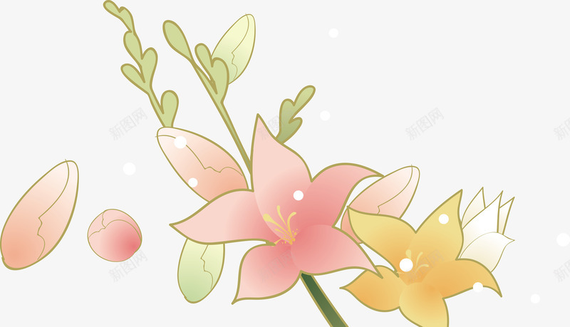 百合花边框百合花卡通矢量图ai免抠素材_新图网 https://ixintu.com 水彩百合花 白色百合花 百合花丛 百合花枝 百合花框 百合花海 百合花线稿 百合花背景 矢量百合花 矢量图