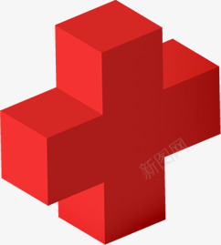 立体红色加号医院png免抠素材_新图网 https://ixintu.com 加号 医院 立体 红色