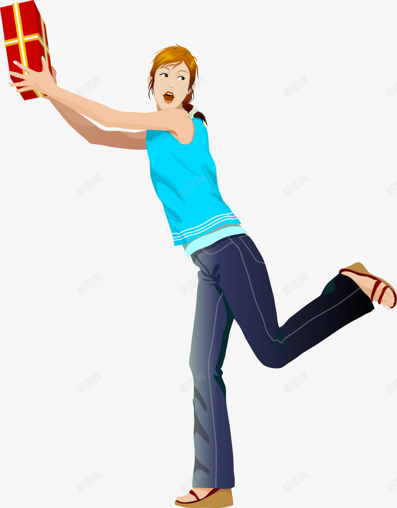卡通手绘现代时尚抢礼物美女矢量图ai免抠素材_新图网 https://ixintu.com 卡通的人物 手绘的美女 抢礼物的美女 时尚的美女 现代的美女 矢量图