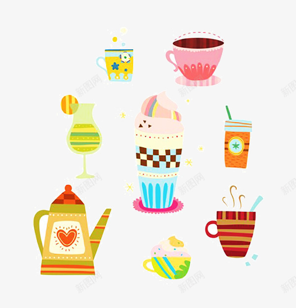 可爱卡通奶茶杯子psd免抠素材_新图网 https://ixintu.com 免抠PNG 卡通奶茶杯 卡通奶茶杯子 可爱 奶茶 手绘 杯子 饮料