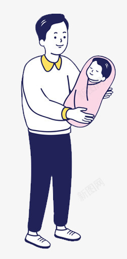 手绘可爱亲子插画爸爸与婴儿png免抠素材_新图网 https://ixintu.com 亲子插图 可爱 手绘 插画 温馨插图 爸爸与婴儿
