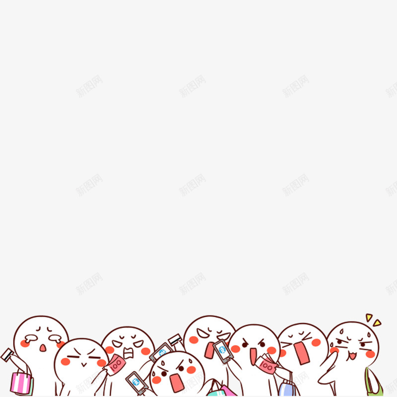 买买买卡通购物人物png免抠素材_新图网 https://ixintu.com 买买买 卡通购物人物 烧钱 购物