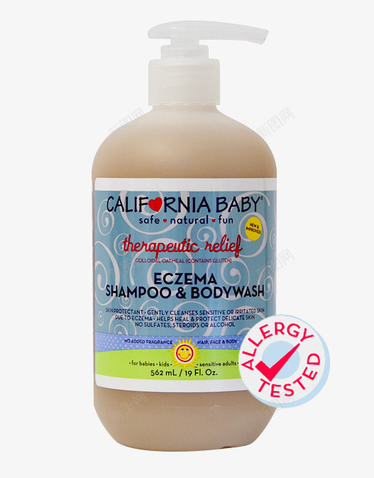 加州宝宝舒缓湿疹洗发沐浴二合一png免抠素材_新图网 https://ixintu.com CaliforniaBaby 二合一 产品实物 加州宝宝 有机燕麦 柔顺头发 沐浴 洗发 滋润肌肤 舒缓湿疹