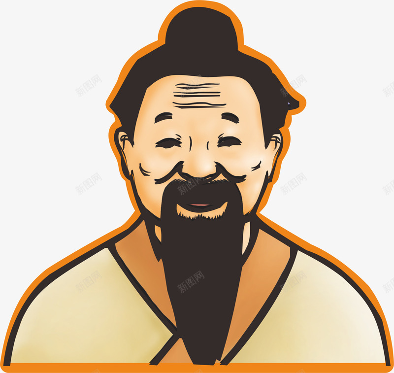 卡通老头png免抠素材_新图网 https://ixintu.com 人物 大胡子 头像 彩色 老爷爷