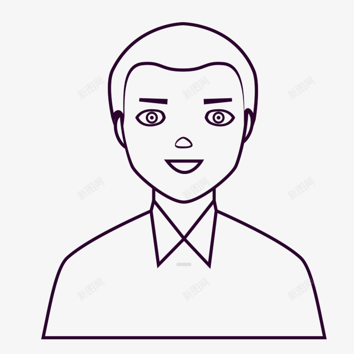 卡通人物头像png免抠素材_新图网 https://ixintu.com 人物 卡通人物头像 头像 手绘人物头像 线描 速写