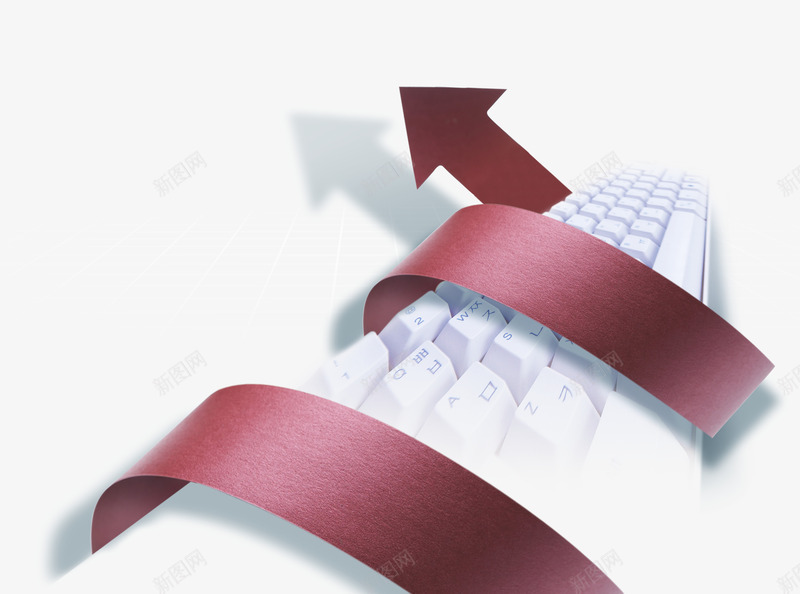 缠绕键盘的箭头png免抠素材_新图网 https://ixintu.com 创意箭头图形 现代科技 电子商务 电子科技 科技 键盘