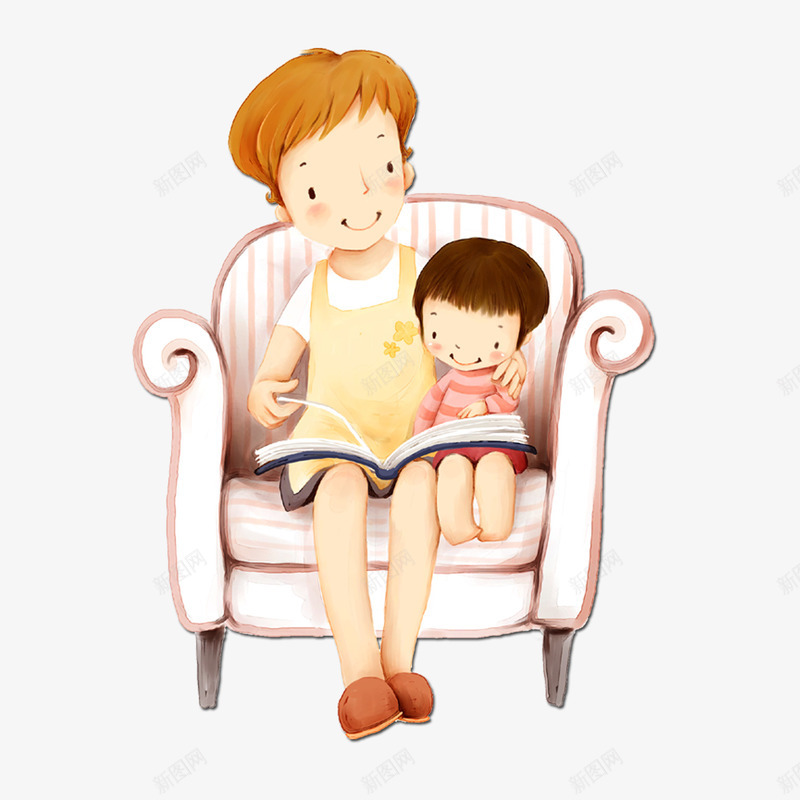 母子亲情psd免抠素材_新图网 https://ixintu.com 孩子 母亲 母爱 看书