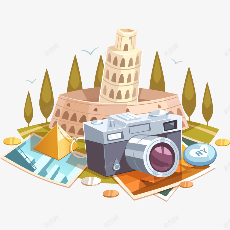 卡通相机建筑风景照片png免抠素材_新图网 https://ixintu.com 世界旅游 出国旅游 卡通相机 国外旅游 城市旅游 建筑 旅游 旅游去哪里 旅行 海外旅游 环球旅游 畅游世界 相机 风景照片 魅力城市