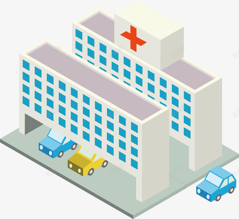 手绘医院矢量图ai免抠素材_新图网 https://ixintu.com 创意 医院 大楼 手绘 矢量图