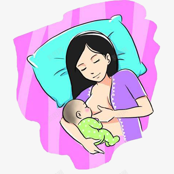 卡通宝宝吃母乳png免抠素材_新图网 https://ixintu.com 亲子 卡通 吃奶 喂奶 宝宝 宝宝吃奶 母乳 母婴