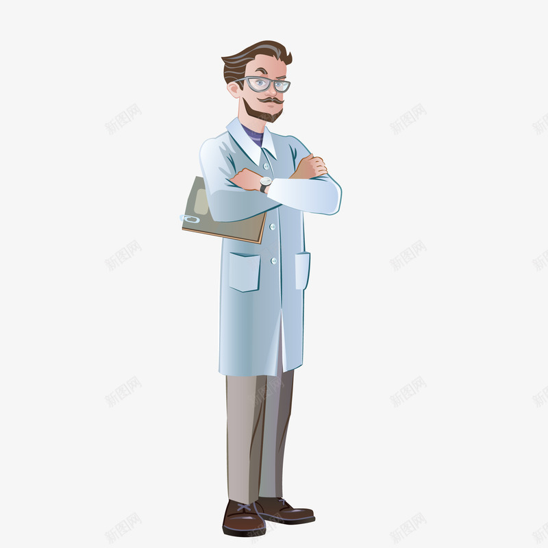 戴眼镜的医生矢量图ai免抠素材_新图网 https://ixintu.com 人物设计 医生 医院 戴眼镜 看病 诊所 矢量图