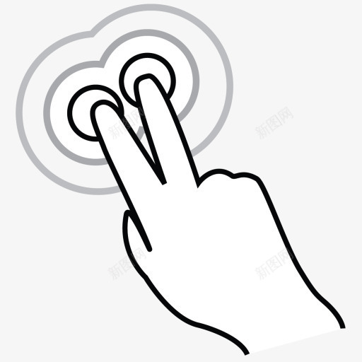 二手指三水龙头gestureworks图标png_新图网 https://ixintu.com finger tap triple two 三 二 手指 水龙头