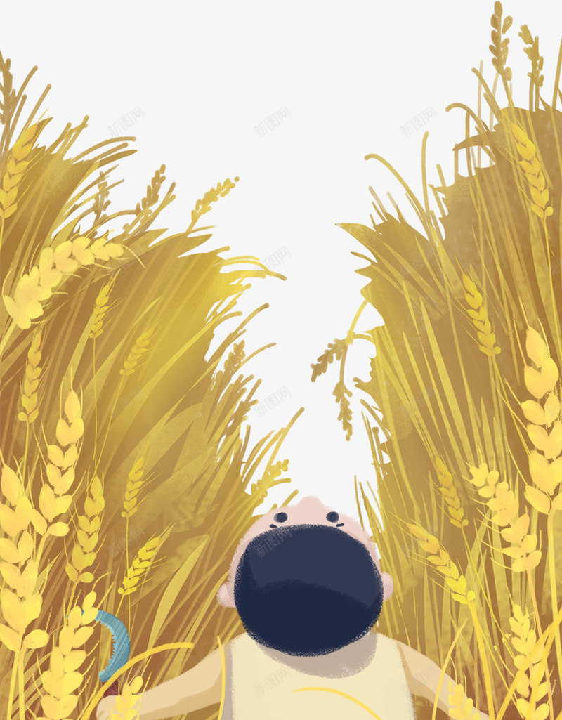 黄色创意麦田元素png免抠素材_新图网 https://ixintu.com 创意 卡通 插画 纹理 质感 麦田 麦穗 黄色