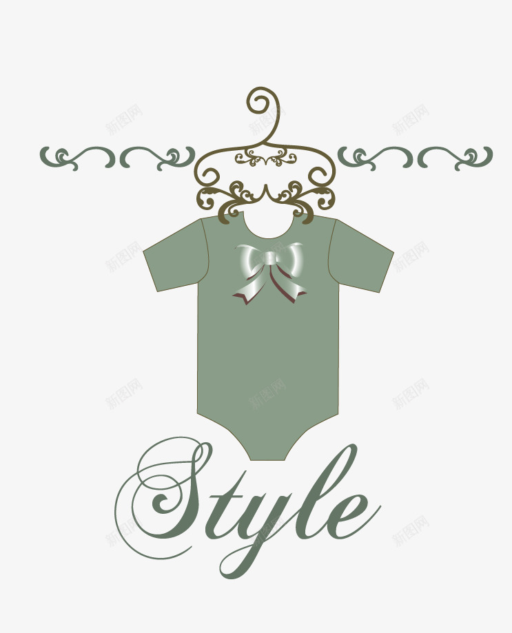 卡通婴儿连体衣服png免抠素材_新图网 https://ixintu.com 体衣服 卡通体衣服 婴儿连体衣服 绿色体衣服