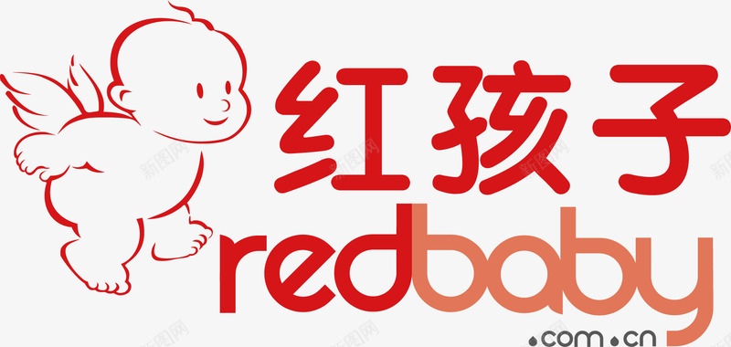 红孩子标志图标png_新图网 https://ixintu.com 中国网logo 中国网站logo 卡通 国人网站logo 社交网站logo 红孩子 网站logo