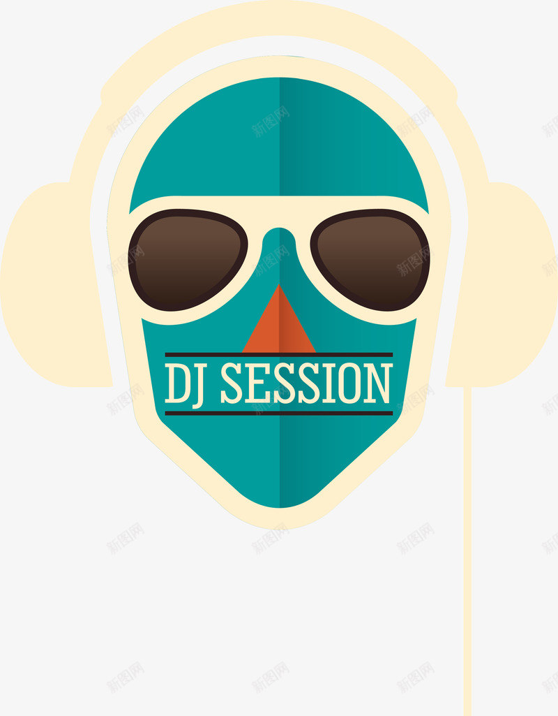 创意DJ矢量图ai免抠素材_新图网 https://ixintu.com 卡通人物 耳机 蓝色头像 矢量图