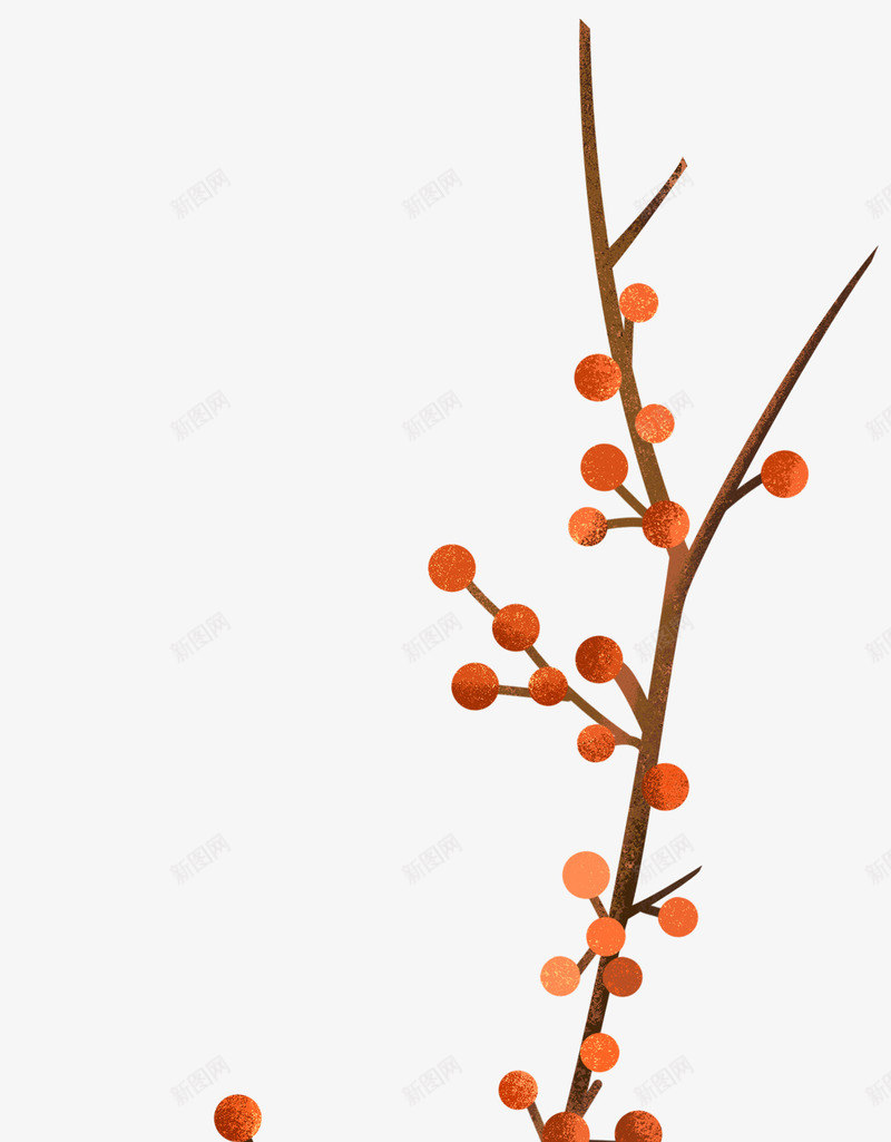 卡通手绘红色的花png免抠素材_新图网 https://ixintu.com 创意 动漫动画 卡通手绘 简约 红色的花 花枝