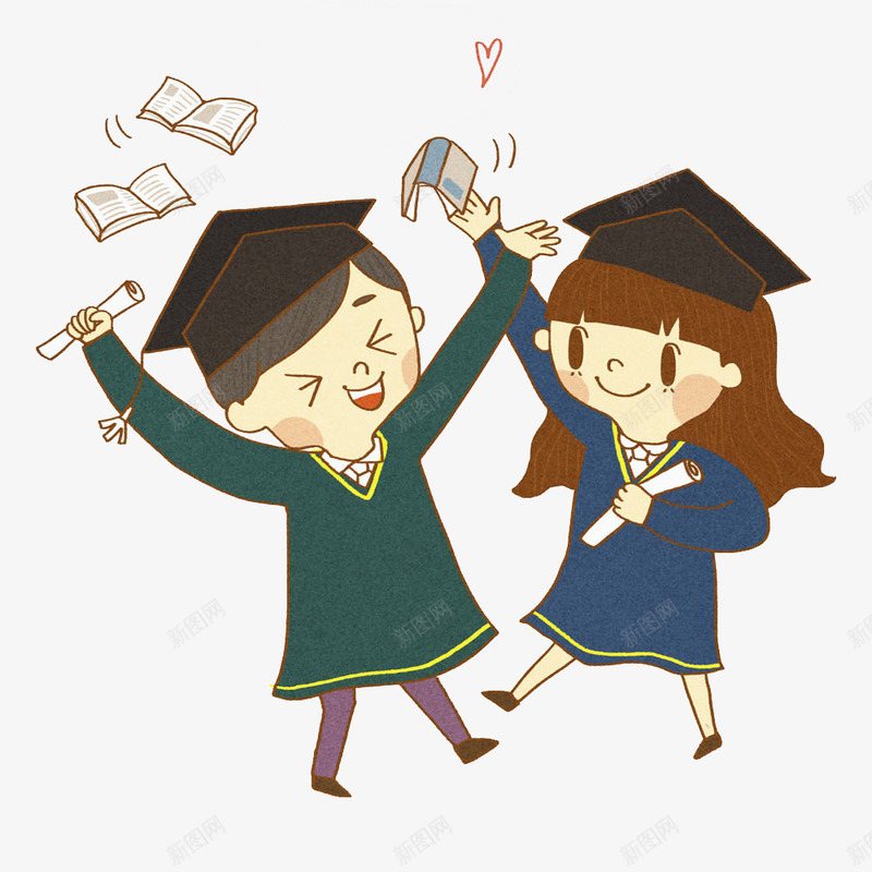 欢呼的孩子png免抠素材_新图网 https://ixintu.com 卡通 孩子 快乐的 插图 欢呼 毕业季 高兴的