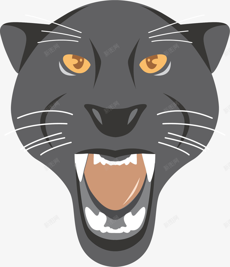 凶狠的猫科动物黑豹矢量图ai免抠素材_新图网 https://ixintu.com 凶猛的黑豹 猫科动物 矢量png 黑色豹子 黑豹 黑豹头像 矢量图