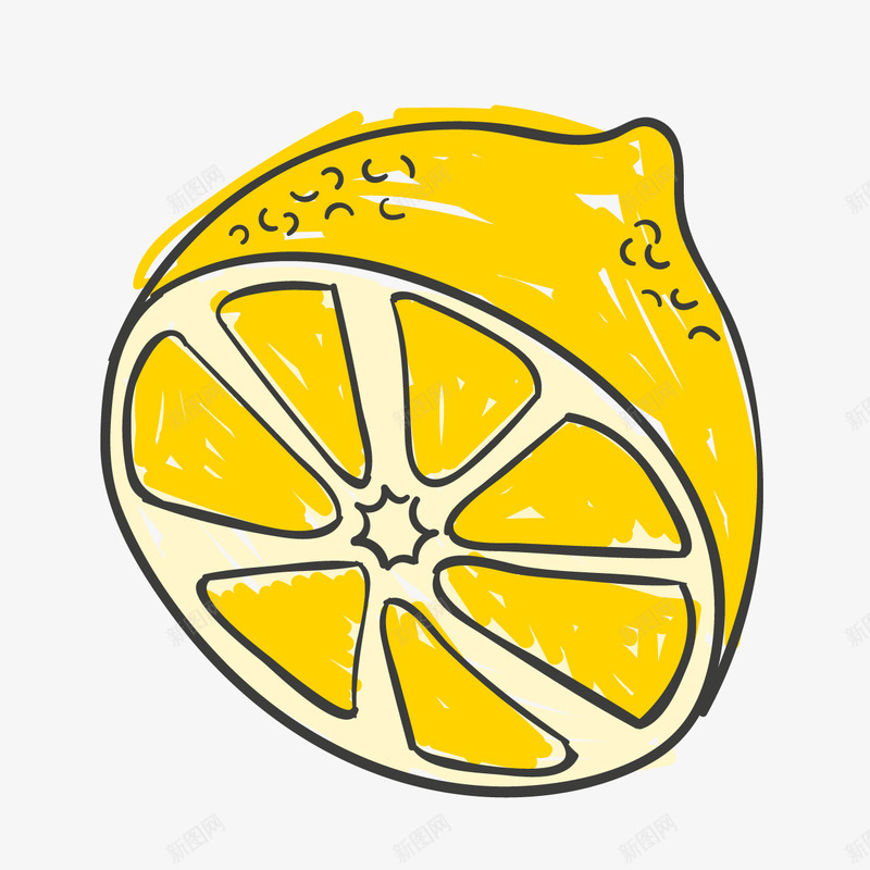 手绘柠檬png免抠素材_新图网 https://ixintu.com png素材 手绘 手绘画 柠檬